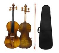 Violin Starter Kit 4/4 Full Size Spruce Wood Tiger Pattern Craft Acoustic Violin Set For Professional/Beginner With Ebony Fingerboard