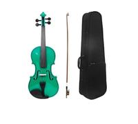 Violin Starter Kit 4/4 Full Size Violin Set Wood Fiddle Hard Case/Bow/Shoulder Rest/Tuner/Fingerboard Sticker Extra Strings And Bridge(Green)