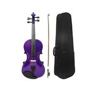 Violin Starter Kit 4/4 Full Size Violin Set Wood Fiddle Hard Case/Bow/Shoulder Rest/Tuner/Fingerboard Sticker Extra Strings And Bridge(Purple)