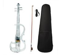 Violin Starter Kit 4/4 Luminous Electric Violin Colorful LED Lights Acrylic Real Performance With Pickups Case Headphones(A)