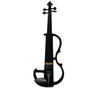 Violin Starter Kit Art Full Size Purely Black Solid Wood Silent Violin 4/4 Ebony Fittings Parts Electric Violin