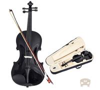 Violin Starter Kit Black Fiddle Kit Beginner Violin Acoustic Fiddle Violino + Triangle Case + Bow + Bridge +String(1/2)