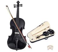 Violin Starter Kit Black Fiddle Kit Beginner Violin Acoustic Fiddle Violino + Triangle Case + Bow + Bridge +String(3/4)