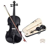 Violin Starter Kit Black Fiddle Kit Beginner Violin Acoustic Fiddle Violino + Triangle Case + Bow + Bridge +String(1/8)