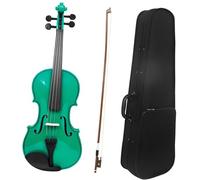 Violin Starter Kit Color -popular Violin Solid Wood Violin Begin To Practice Adult Performance 4/4 Piano(Green)