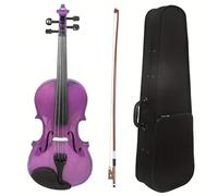 Violin Starter Kit Color -popular Violin Solid Wood Violin Begin To Practice Adult Performance 4/4 Piano(Purple 1)