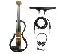 Violin Starter Kit Electric Violin 4/4 Silent Carbon Fiber Professional Wood Grain Electric Violin Shoulder Headphones