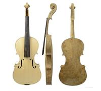 Violin Starter Kit Handmade 5 String Violin Unfinished Fiddle Bird Eye Maple Spruce Panel Bird's Eye Back DIY 4/4 Violin Triangle Case