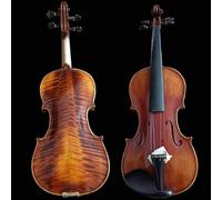 Violin Starter Kit Handmade Violin 4/4 3/4 1/2 1/4 1/8 Tiger Pattern Dark Brown Violin Beginner Professional Stringed Instrument With Bow(1/8)