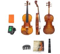 Violin Starter Kit Spruce Panel Violin 4/4 3/4 1/2 Size Maple Tiger Pattern Violin Handmade Stringed Instrument Fiddle With Accessories(3/4 set)