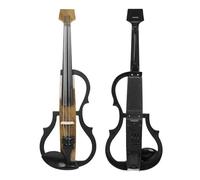 Violin Starter Kit Wood Grain 4/4 Electro Acoustic Violin Silent Electroacoustic Violin Earphones Connecting Fiddle Beginner Set(Set)