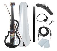 Violin Starter Package 4/4 Electroacoustic Violin Headless Silent Carbon Fibre Electric Violin With Violin Bow Headphone Cable Accessories(Set 2)