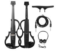 Violin Starter Package 4/4 Silent Electroacoustic Violin Professional Headless Carbon Fiddle Electric Violin With Violin Accessories(Set 1)