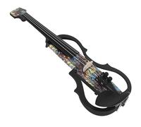 Violin Starter Package Carbon Fibe Violin 4/4 Silent Electric Violin With Bow Carry Case Headphone Cable Shoulder Rest Accessories(Set 7)