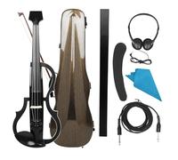 Violin Starter Package Electric Violin 4/4 Headless Silent Electroacoustic Violin With Violin Bow Headphone Cable Carry Case Accessories(Set 2)