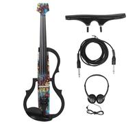 Violin Starter Package Electric Violin 4/4 Silent Smart Carbon Fiber Professional Electric Violin Shoulder Headphones(Set 1)