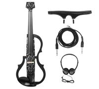 Violin Starter Package Electric Violin 4/4 Silent Smart Carbon Fiber Professional Electric Violin Shoulder Headphones(Set 4)