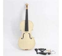 Violin Starter Package Unfinished White Violin Natural Dried Maple Back Spruce Panel Handmade DIY Violin Full Size(Kit,1/2)