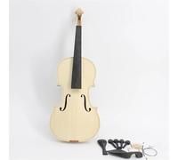 Violin Starter Package Unfinished White Violin Natural Dried Maple Back Spruce Panel Handmade DIY Violin Full Size(Kit,1/8)