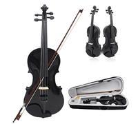 Violin Starter Package Violin Popular Solid Wood Violin Beginner Adult Playing Violin 4/4 Violin(Black)