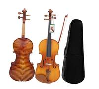 Violin Starter Package Violin Professional 4/4 3/4 1/2 Tiger Stripes Bright Acoustic Violin Beginner Music Lover Violin With Case Bow(4/4)