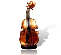 Violin Statue Musician Figurines Abstract Music Sculpture, Money Box Home Decor, Elegant Art Figure Desktop Decorations, Collectible Great Gift Crafts, Ornaments for Home Party (GoldBrown),