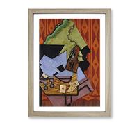 Violin Still Life Vol.2 By Juan Gris Classic Painting Framed Print | A2 Oak Framed Wall Art | Ready to Hang | Classic Music Picture | Living Room Bedroom Lounge Office