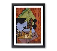 Violin Still Life Vol.2 By Juan Gris Classic Painting Framed Wall Art Print, Ready to Hang Picture for Living Room Bedroom Home Office Décor, Black A2 (64 x 46 cm)