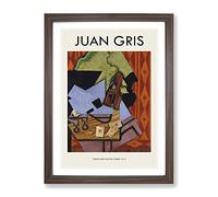 Violin Still Life Vol.2 By Juan Gris Exhibition Museum Painting Framed Print | A4 Walnut Framed Wall Art | Ready to Hang | Modern Music Picture | Living Room Bedroom Lounge Office