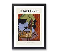 Violin Still Life Vol.2 By Juan Gris Exhibition Museum Painting Framed Wall Art Print, Ready to Hang Picture for Living Room Bedroom Home Office Décor, Black A4 (34 x 25 cm)