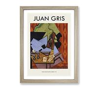 Violin Still Life Vol.2 By Juan Gris Exhibition Museum Painting Framed Wall Art Print, Ready to Hang Picture for Living Room Bedroom Home Office Décor, Oak A4 (34 x 25 cm)