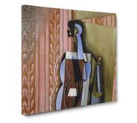 Violin Still Life Vol.3 by Juan gris Canvas Print | Gallery Wrapped 30mm Frame Wall Art | 20x20 inches | Ready to Hang | Classic Still Life Picture | Living Room Bedroom Lounge Office