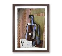 Violin Still Life Vol.3 By Juan Gris Classic Painting Framed Wall Art Print, Ready to Hang Picture for Living Room Bedroom Home Office Décor, Walnut A3 (34 x 46 cm)