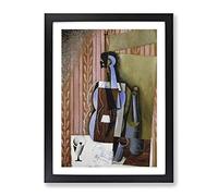 Violin Still Life Vol.3 By Juan Gris Classic Painting Framed Wall Art Print, Ready to Hang Picture for Living Room Bedroom Home Office Décor, Black A2 (64 x 46 cm)
