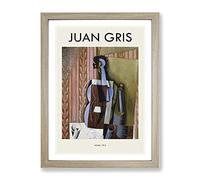 Violin Still Life Vol.3 By Juan Gris Exhibition Museum Painting Framed Wall Art Print, Ready to Hang Picture for Living Room Bedroom Home Office Décor, Oak A2 (64 x 46 cm)