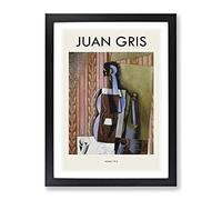 Violin Still Life Vol.3 By Juan Gris Exhibition Museum Painting Framed Wall Art Print, Ready to Hang Picture for Living Room Bedroom Home Office Décor, Black A2 (64 x 46 cm)