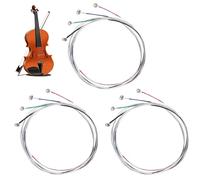 Violin Strings 4/4 Set 12Pcs Violin Full Size Strings Kits G D A E Gauge Universal Classic Silver Steel Strong Fiddle String with Nickel-Plated Ball Head for 4/4 3/4 1/4 1/2 Instruments, 3 Sets