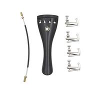 Violin Tailpiece 3 In 1 Ebony Tailpiece With Rope Fine Tuners Kits For 4/3 4/4 Violin Violin Repair Tool Set