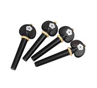 Violin Tunning Pegs，Violin tuning pegs 4pcs Carved EbonyTuners Knobs Open Hole String Instrument Accessories(White Shells)(White Shells)