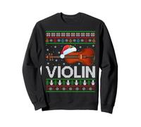 Violin Ugly Christmas Sweaters Orchestra Violin Player Music Sweatshirt