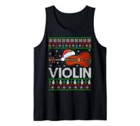 Violin Ugly Christmas Sweaters Orchestra Violin Player Music Tank Top