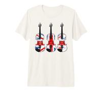 Violin UK Flag Violinist String Player British Musician Premium T-Shirt