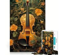 Violin Vintage Violinist Adults 1000 Pieces Puzzle Mind Training Fun Burr Free Clean Cut Pieces Heartwarming Gathering Activity (38x52cm)