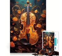 Violin Vintage Violinist Jigsaw for Adults1000 Pieces Brain Focus Game Precision Cut Smooth Edges Amusing Challenge for Waiting Time (38x52cm)