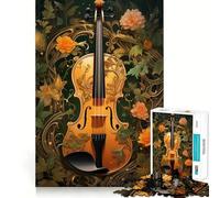 Violin Vintage Violinist Jigsaw Puzzle 1000 Mental Recall Game High Accuracy Cutting Craft Interactive Brain Challenge for Home (38x26cm)