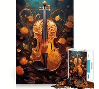 Violin Vintage Violinist Jigsaw Puzzle 1000 Recall Fun Play Advanced Laser Cutting Tech Holiday Indoor Entertainment Toy (50x75cm)