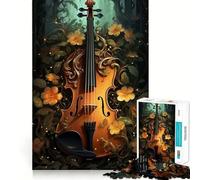 Violin Vintage Violinist Jigsaw Puzzles 1000 Piece for Adults Recall Fun Play Firm Fit Secure Assembly Family Fun Night Activity (38x52cm)