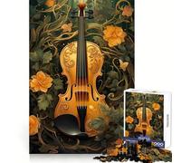 Violin Vintage Violinist Jigsaw Puzzles for Adults 1000 Piece Improve Memory Calm Recreation Laser Cut Unique Xmas Gift (50x75cm)