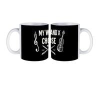 Violin Violinist Music My Wand Chose Me White Coffee Mugs Gloss Ceramic Cappuccino Cups with Handle
