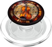 Violin with Musical Notes Round Artwork PopSockets PopGrip for MagSafe